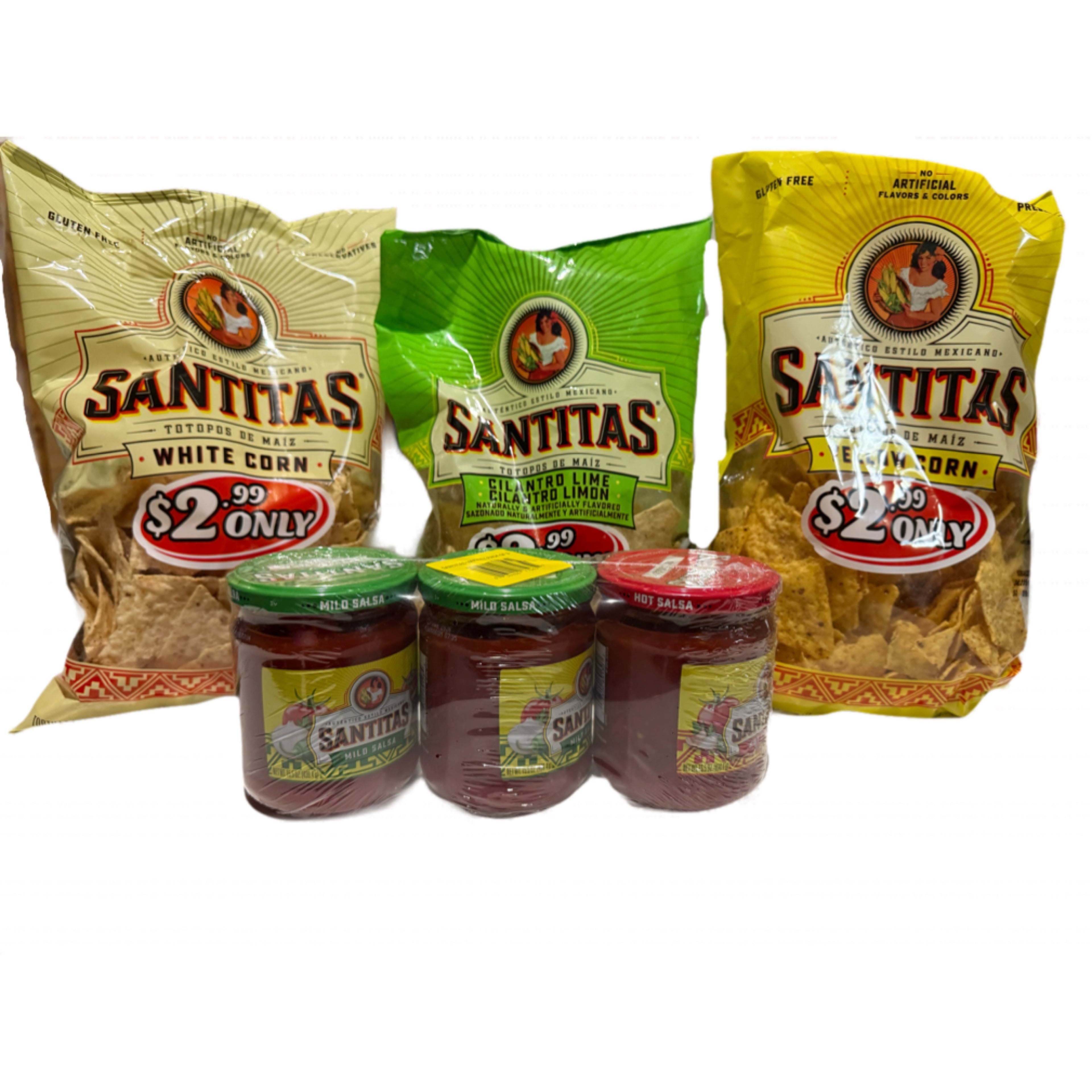 Santitas Variety 3 Pack Chips & Chip Dip